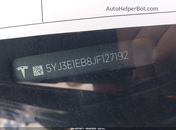5YJ3E1EB8JF127192 2018 TESLA MODEL 3 Black Вид підкапотного простору