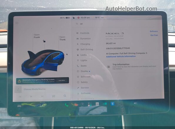 5YJ3E1EB8LF711045 2020 TESLA MODEL 3 Blue 