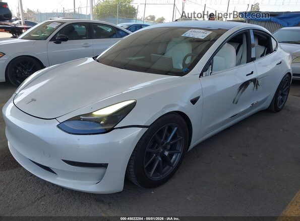 5YJ3E1EB8MF001144 2021 TESLA MODEL 3 Белый Передняя левая четверть
