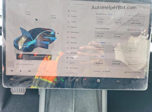 5YJ3E1EB8SF048705 2025 TESLA MODEL Черный Вид щитка приборов