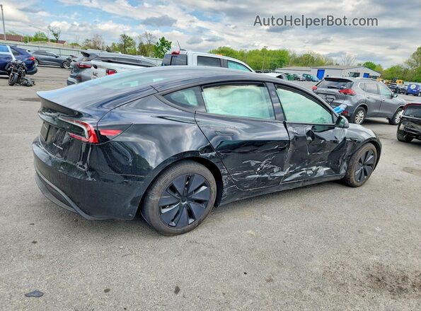 5YJ3E1EB8SF048705 2025 TESLA MODEL Черный Задняя правая четверть