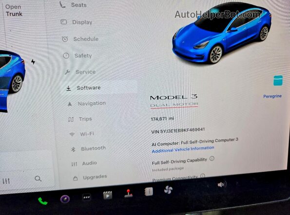 5YJ3E1EB9KF469641 2019 TESLA MODEL Blue 