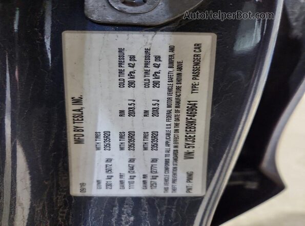 5YJ3E1EB9KF469641 2019 TESLA MODEL Blue 