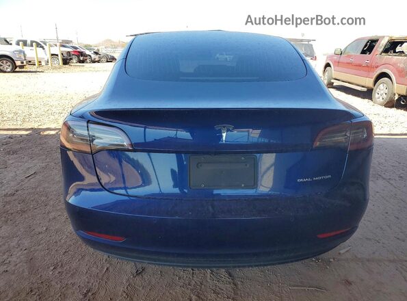 5YJ3E1EB9LF640258 2020 TESLA MODEL Blue Rear view