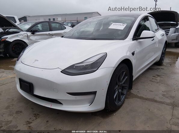 5YJ3E1EB9NF118734 2022 TESLA MODEL 3 White წინა მარცხენა ხედი სამი მეოთხედიდან