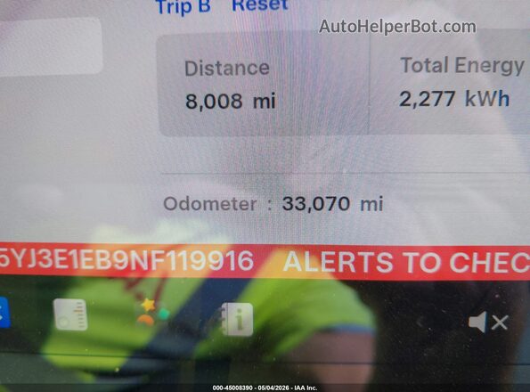 5YJ3E1EB9NF119916 2022 TESLA MODEL 3 Белый 