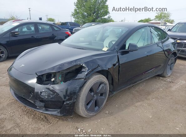 5YJ3E1EB9NF154231 2022 TESLA MODEL 3 Black Передня ліва чверть