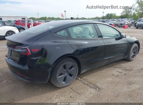 5YJ3E1EB9NF154231 2022 TESLA MODEL 3 Black Задня права чверть