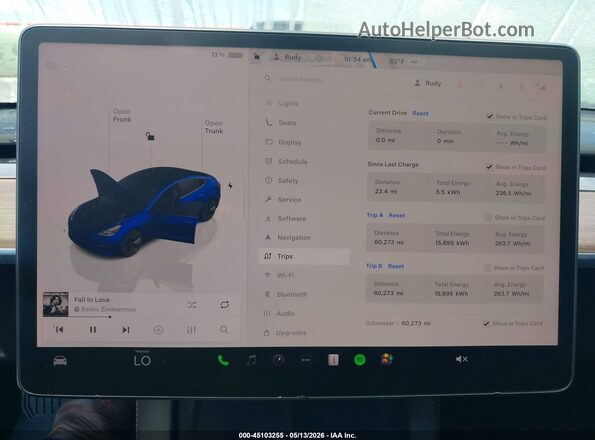 5YJ3E1EB9NF268410 2022 TESLA MODEL 3 Синий 