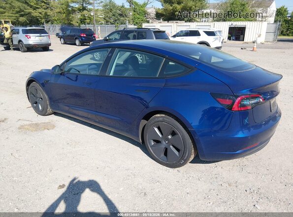 5YJ3E1EBXNF106074 2022 TESLA MODEL 3 Dark Blue Trasero izquierdo