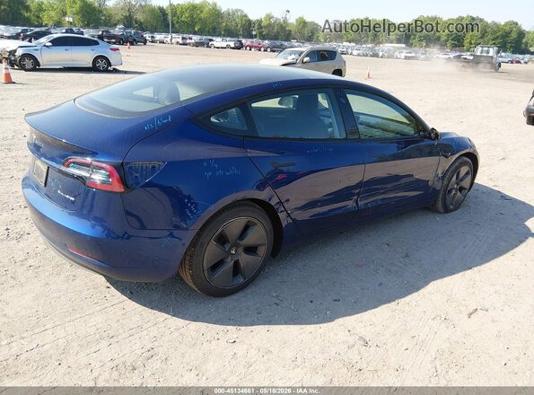 5YJ3E1EBXNF106074 2022 TESLA MODEL 3 Dark Blue Trasero derecho