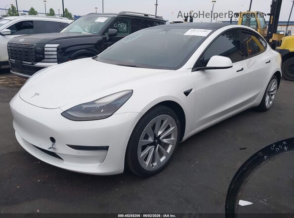 5YJ3E1EBXNF145361 2022 TESLA MODEL 3 Белый Передняя левая четверть