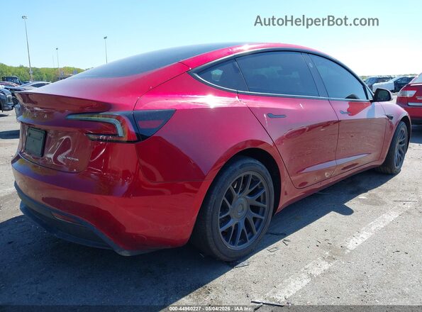 5YJ3E1EBXRF843667 2024 TESLA MODEL 3 Red Rear right