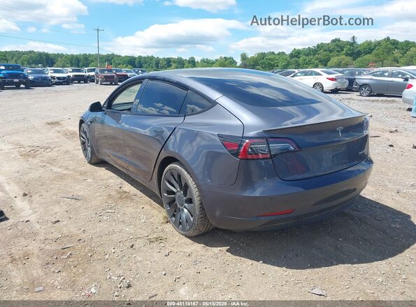 5YJ3E1EC0NF265291 2022 TESLA MODEL 3 Gray Հետևի ձախ