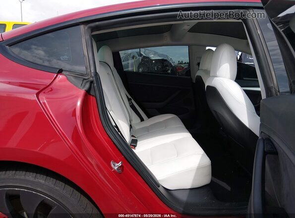 5YJ3E1EC6NF134320 2022 TESLA MODEL 3 Red Vista de la etiqueta del VIN