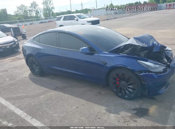 5YJ3E1EC8MF092540 2021 TESLA MODEL 3 Blue Widok zestawu wskaźników