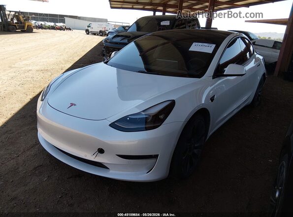 5YJ3E1ECXNF209102 2022 TESLA MODEL 3 White Передня ліва чверть