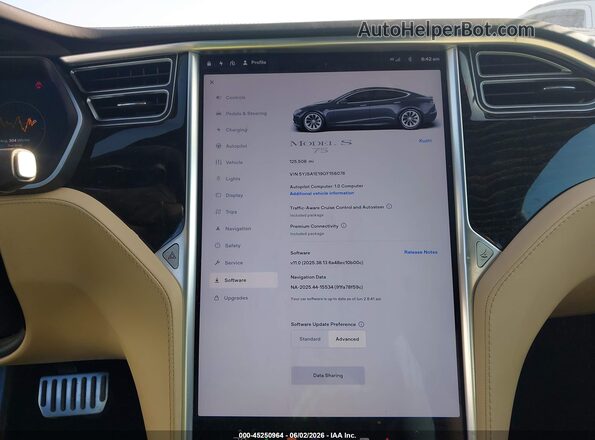 5YJSA1E19GF156076 2016 TESLA MODEL S Серый 