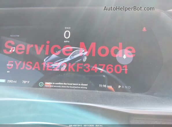 5YJSA1E22KF347601 2019 TESLA MODEL S Gray Vista de los asientos traseros