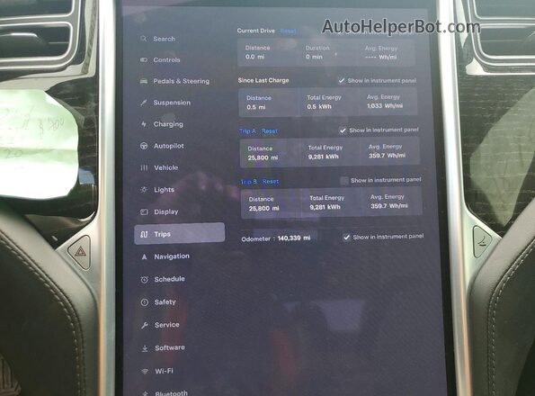 5YJSA1E29HF209031 2017 TESLA MODEL Gray ხელსაწყოთა პანელის ხედი