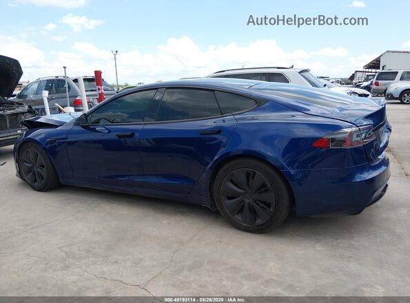 5YJSA1E52MF442429 2021 TESLA MODEL S Blue უკანა სალონის ხედი