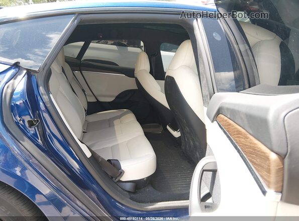 5YJSA1E52MF442429 2021 TESLA MODEL S Blue VIN კოდის სტიკერის ხედი