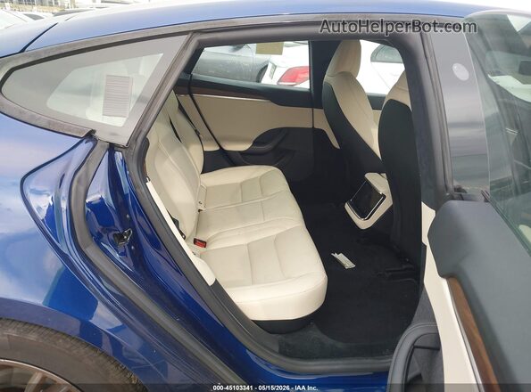 5YJSA1E53MF438986 2021 TESLA MODEL S Blue VIN კოდის სტიკერის ხედი