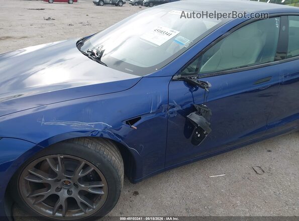 5YJSA1E53MF438986 2021 TESLA MODEL S Blue წინა ხედი