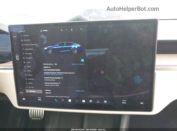 5YJSA1E53MF438986 2021 TESLA MODEL S Blue 