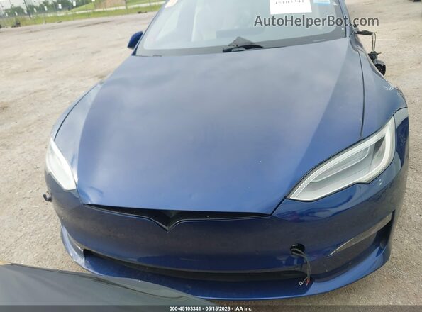 5YJSA1E53MF438986 2021 TESLA MODEL S Blue წინა პანელის ხედი