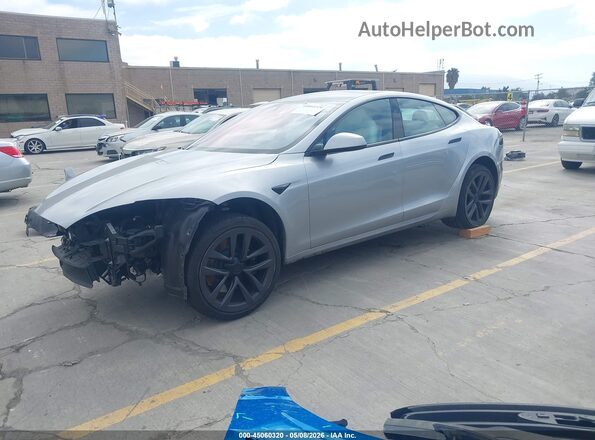 5YJSA1E53RF545219 2024 TESLA MODEL S Gray წინა მარცხენა ხედი სამი მეოთხედიდან