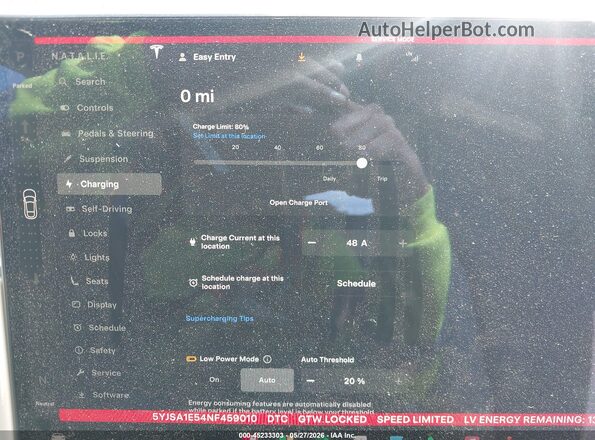 5YJSA1E54NF459010 2022 TESLA MODEL S Black 