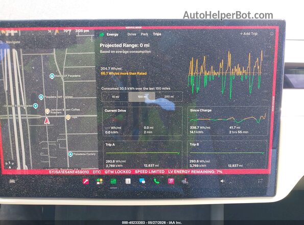 5YJSA1E54NF459010 2022 TESLA MODEL S Black Vista de los asientos traseros
