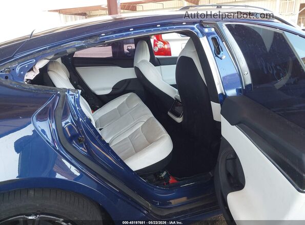 5YJSA1E64MF453084 2021 TESLA MODEL S Blue VIN კოდის სტიკერის ხედი
