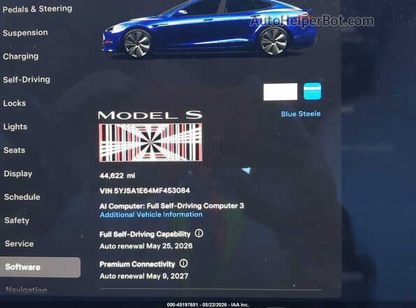 5YJSA1E64MF453084 2021 TESLA MODEL S Blue უკანა სავარძლების ხედი