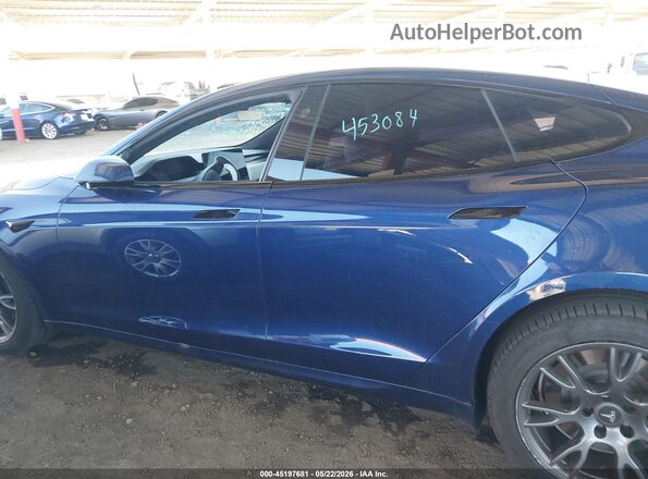 5YJSA1E64MF453084 2021 TESLA MODEL S Blue უკანა სალონის ხედი