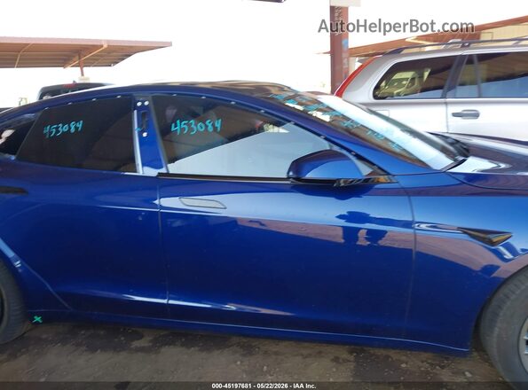 5YJSA1E64MF453084 2021 TESLA MODEL S Blue ხელსაწყოთა პანელის ხედი