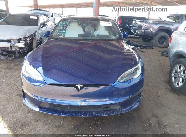 5YJSA1E64MF453084 2021 TESLA MODEL S Blue წინა პანელის ხედი