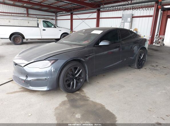 5YJSA1E69MF429458 2021 TESLA MODEL S Серый Передняя левая четверть