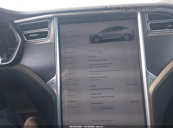 5YJXCBE28GF009147 2016 TESLA MODEL X Silver Vista de los asientos traseros