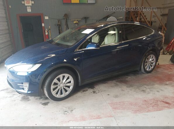 5YJXCDE28HF057261 2017 TESLA MODEL X Blue Передня ліва чверть