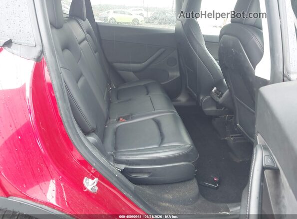 5YJYGAEE4MF155375 2021 TESLA MODEL Y Red VIN კოდის სტიკერის ხედი