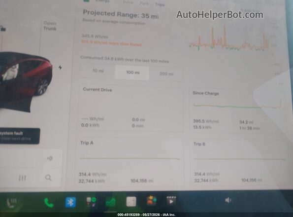 5YJYGAEE6MF201417 2021 TESLA MODEL Y Red Rear seats view