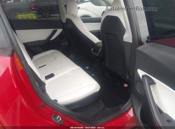 5YJYGAEE6MF201417 2021 TESLA MODEL Y Red VIN sticker view