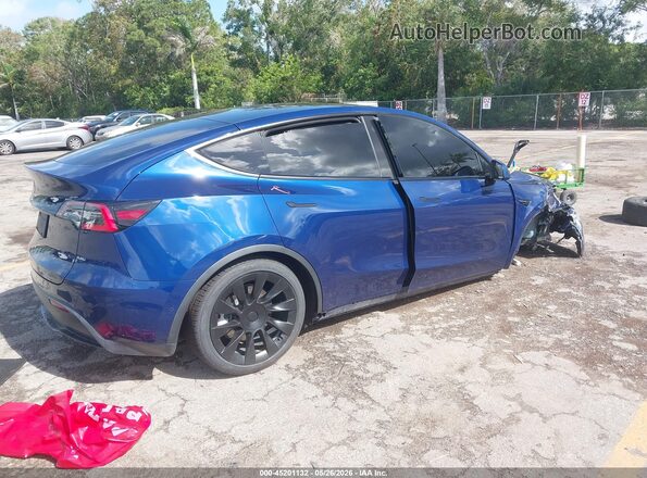 5YJYGDED8MF118242 2021 TESLA MODEL Y Синий Задняя правая четверть