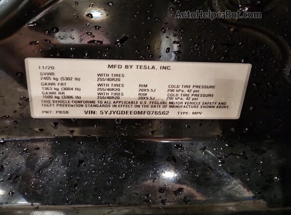 5YJYGDEE0MF076562 2021 TESLA MODEL Black Սալոնի 360 աստիճան տեսք