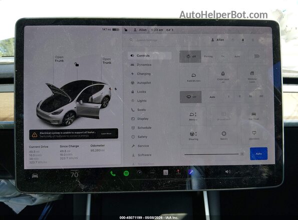5YJYGDEE1MF063478 2021 TESLA MODEL Y White Вид задніх сидінь