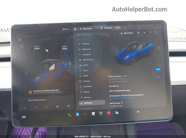 5YJYGDEE1MF141659 2021 TESLA MODEL Y Blue 