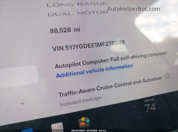 5YJYGDEE1MF278388 2021 TESLA MODEL Y White Rear seats view