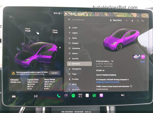 5YJYGDEE4LF029310 2020 TESLA MODEL Y Gray 